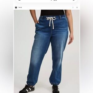 Torrid Blue Weekender Jogger Jeans with Drawstring size 4